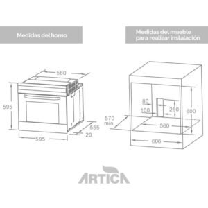 horno artica ahb7004x multif. timer 70l gt