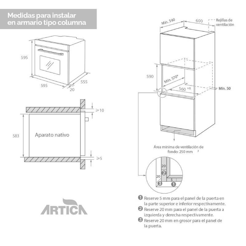 horno artica ahb7008w mf 70l disp cristal blanco - Imagen 3