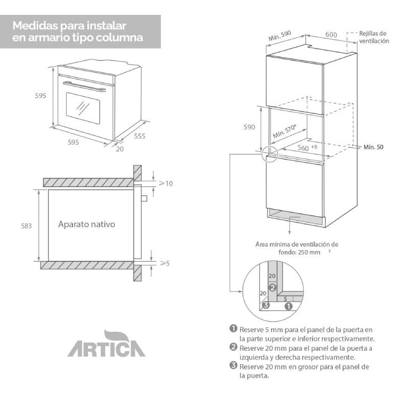 horno artica ahb7008x mf 70l gt display me - Imagen 2
