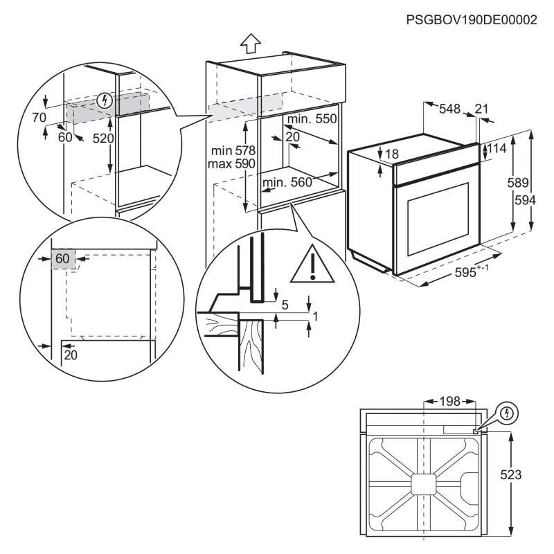 horno aeg ou5ab20sm 72l mf aqua clean inox - Imagen 4