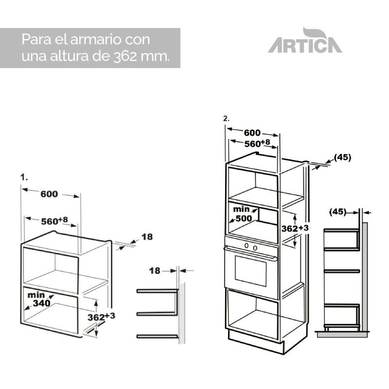 microondas integracion artica amw2004582idx dsp 20l grill - Imagen 2