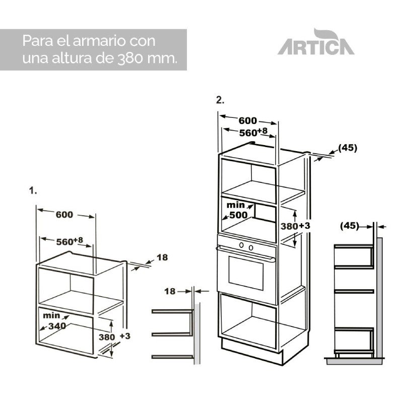microondas integracion artica amw2004582idx dsp 20l grill - Imagen 4