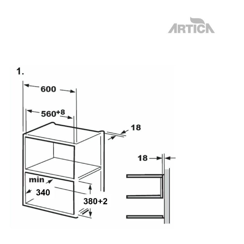 microondas integracion artica amw204581idb inte dsp 20l negro - Imagen 2