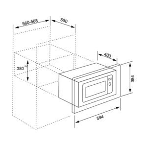 Microondas Integracion Silverline Mwe-35 Ib 25 Litros Negro