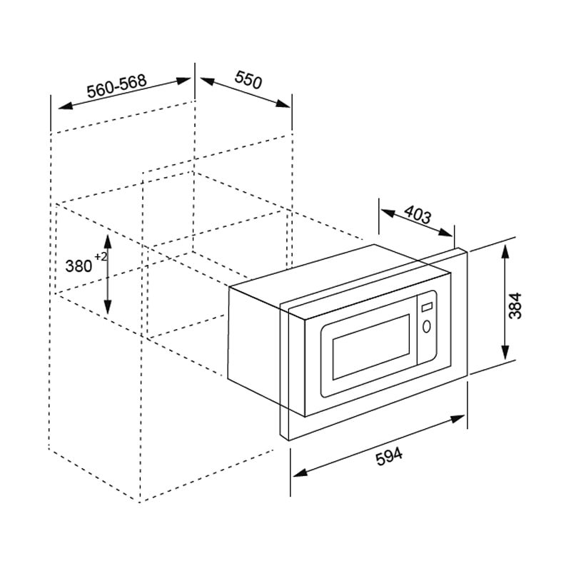 Microondas Integracion Silverline Mwe-35 W 25 Litros Blanco - Imagen 2