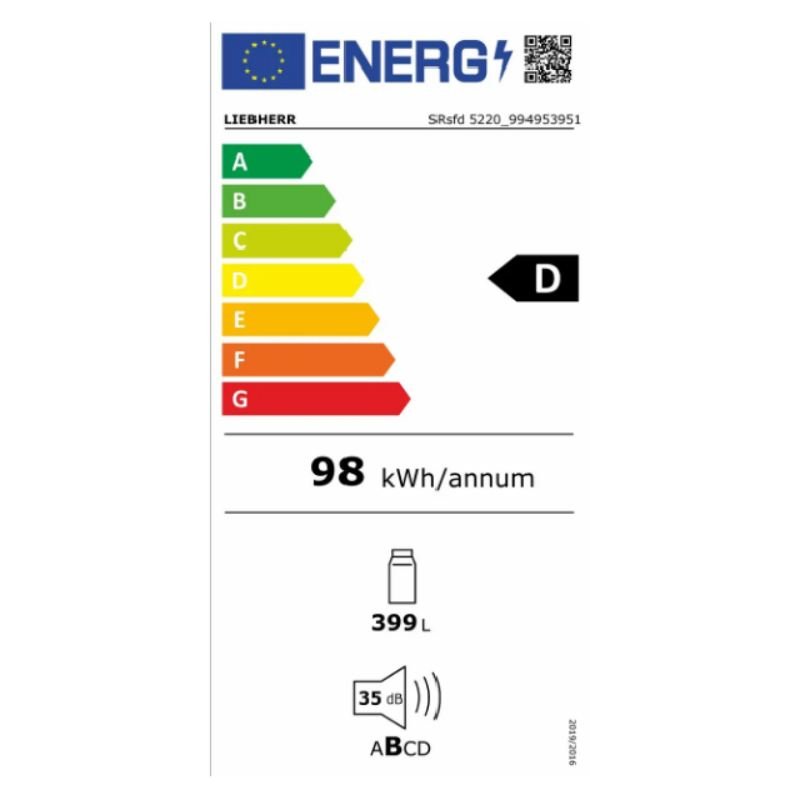 frigo 1p liebherr srsfd5220 185,5×59,7 inox clase/d - Imagen 4