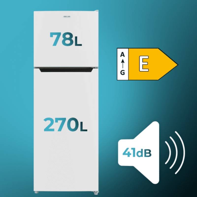 frigo 2p cecotec 02069 nf bco 170×59,5 inverter clase/e - Imagen 3
