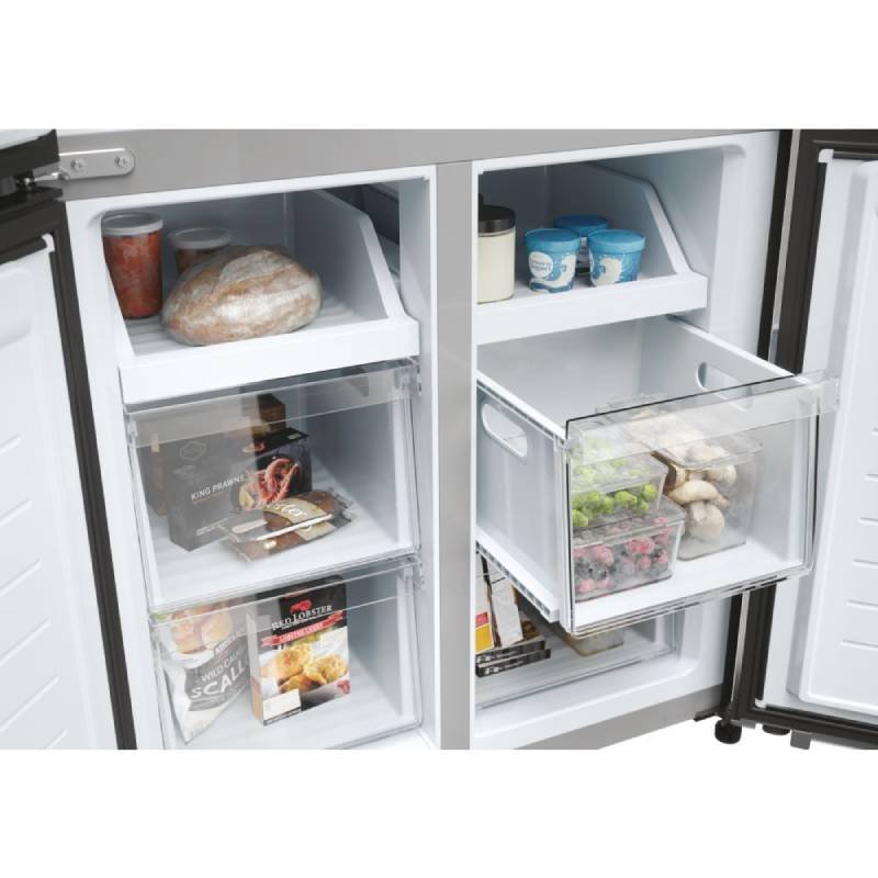 frigo americano haier hcr3818enmm 185×83 4p nf inox dsp - Imagen 3