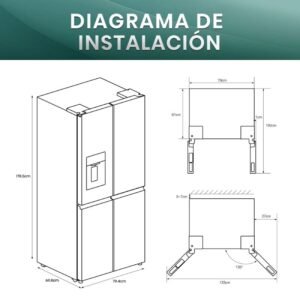 frigo americano hisense rq5p470syid 179x80x70 4p nf inox disp