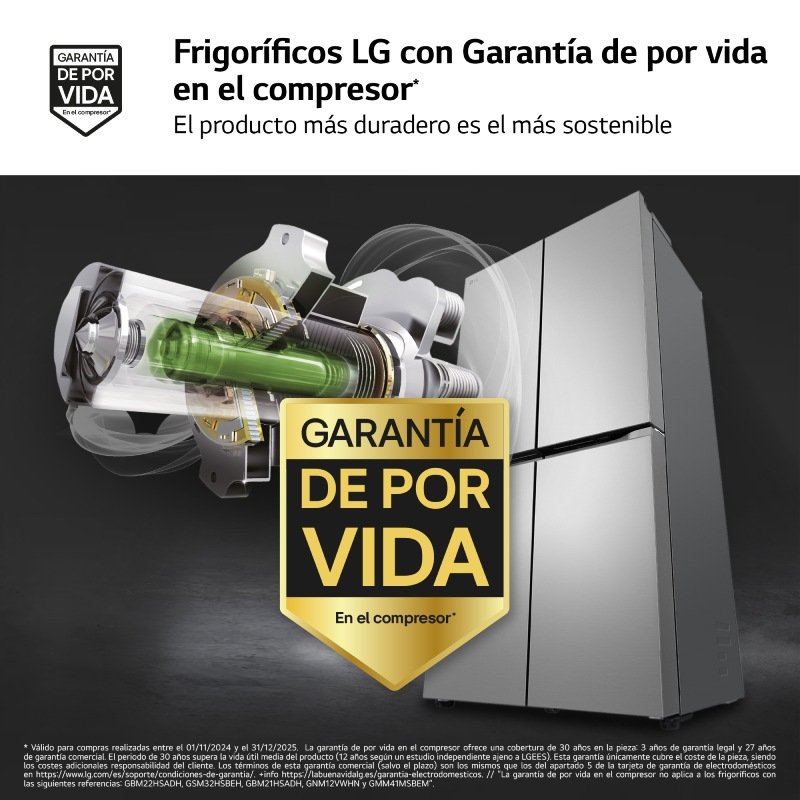 frigo americano lg gmb860pyde 179×83 530l 4p inox clase/d - Imagen 3