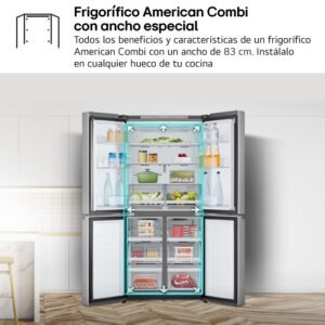 frigo americano lg gmb860pyde 179×83 530l 4p inox clase/d