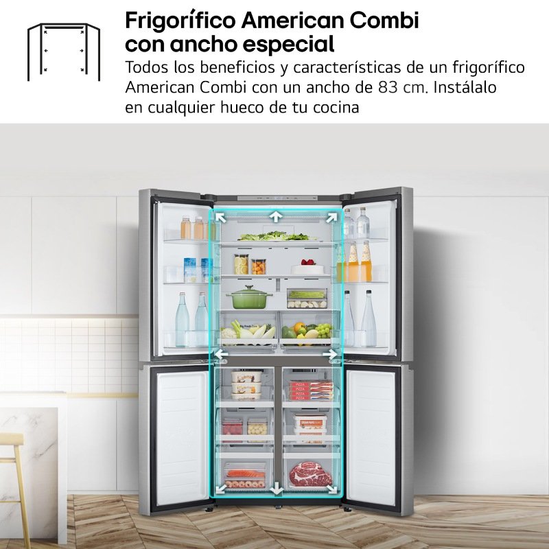 frigo americano lg gmb860pyde 179×83 530l 4p inox clase/d - Imagen 4