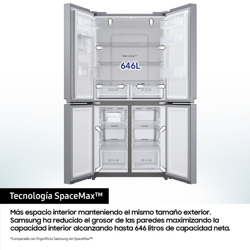 frigo americano samsung rf65dg960esref 180×92 4p acero e - Imagen 4
