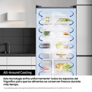 frigo americano samsung rs80f66kctef 179×92 disp inox