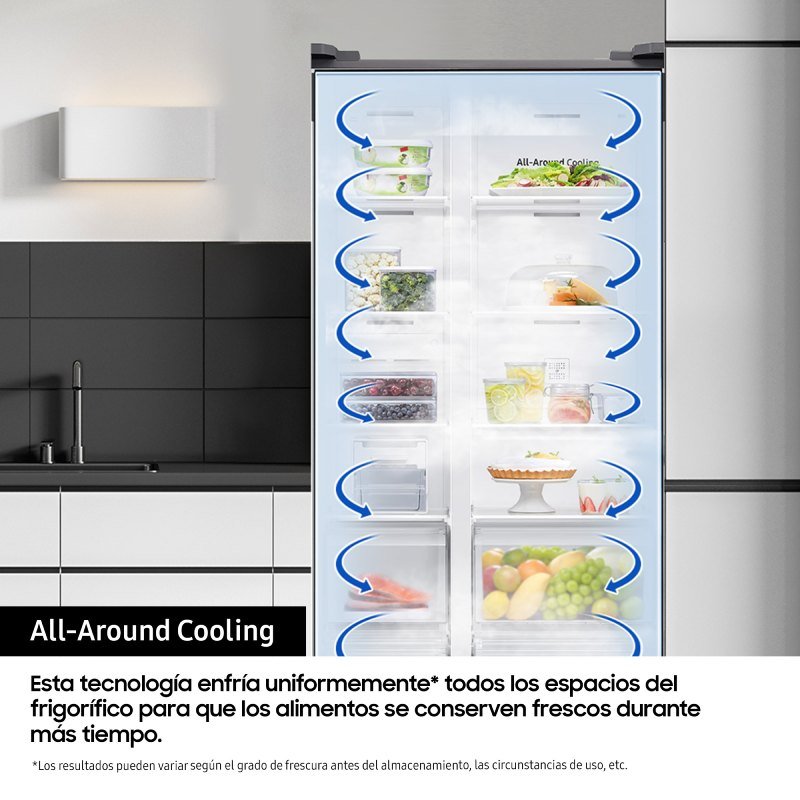 frigo americano samsung rs80f66kctef 179×92 disp inox - Imagen 4