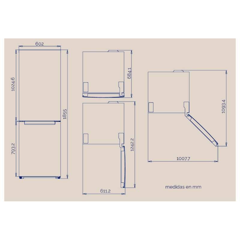 frigo combi artica aefc188600edwh/cooltech185eb nf dsp clase/e - Imagen 4