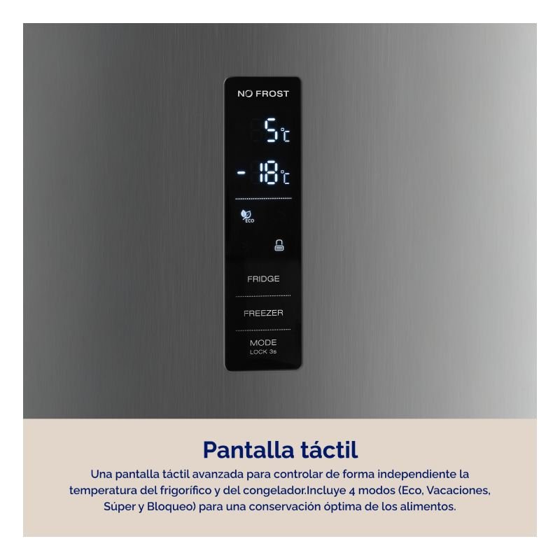 frigo combi artica aefc188601edxh 185×60 nf inox dsp - Imagen 3