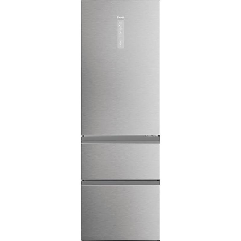 frigo combi haier htw5618enmg 185×60 nf inox 3d clase/e