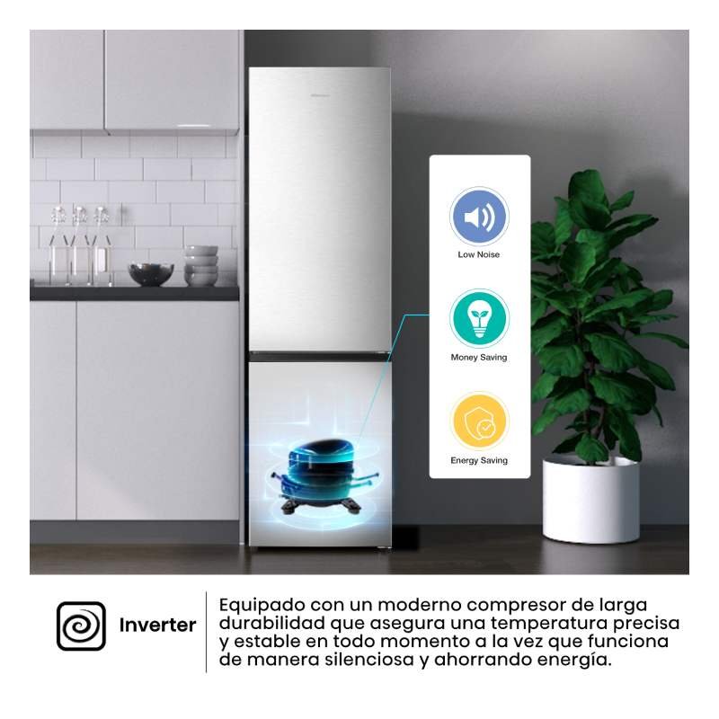 frigo combi hisense rb440n4aca 202x60x58 nf inox - Imagen 3