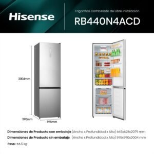 frigo combi hisense rb440n4acd 200×60 inox dsp