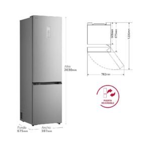 frigo combi lg gbbs525apy 203×60 dsp inox metalfresh