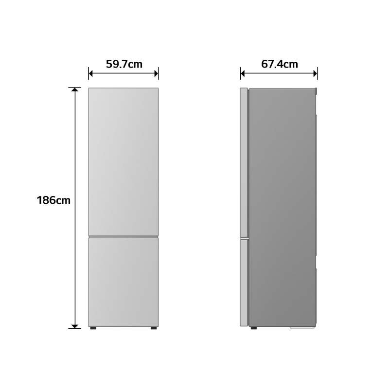 frigo combi lg gbbsj10epy 186×60 nf inox - Imagen 3