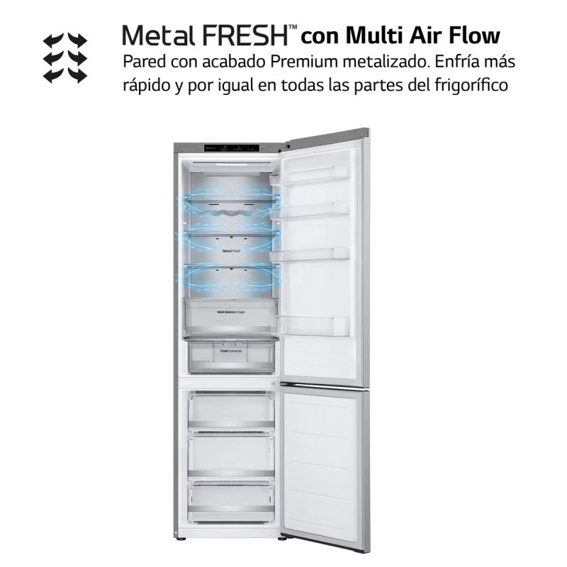 frigo combi lg gbv5240dpy 203×60 nf inox metalfresh clase/d - Imagen 5