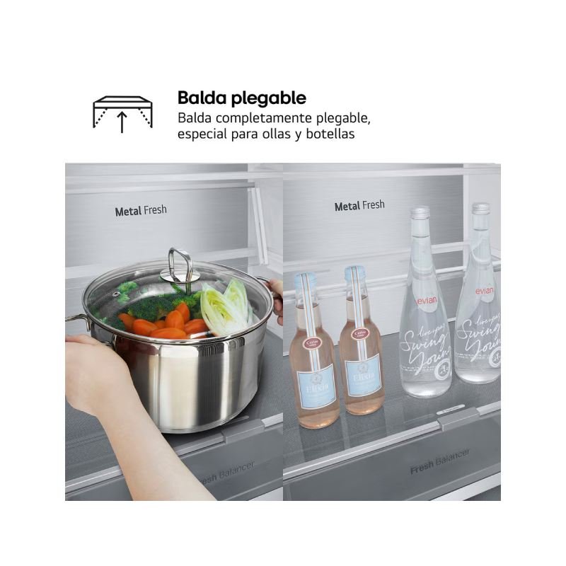frigo combi lg gbv7170epy 186×60 inox dsp metalfresh - Imagen 4