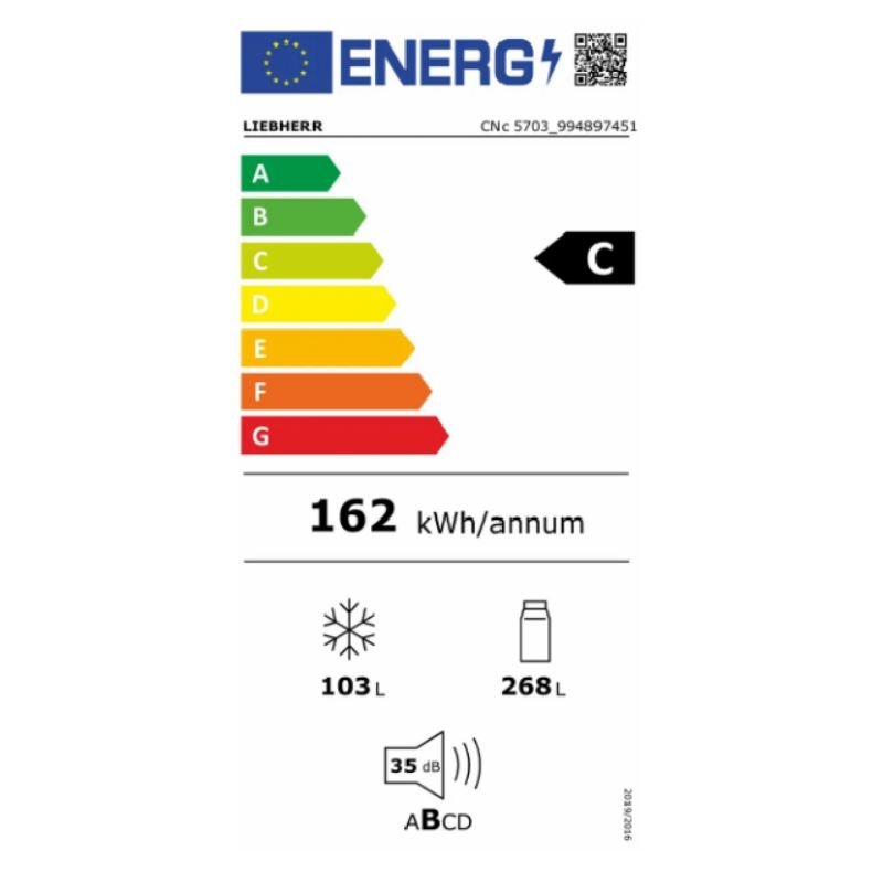 frigo combi liebherr cnc5703 201,5×59,7 blanco clase/c pure - Imagen 4