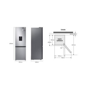 frigo combi samsung rb34c632dsa/ef 185×60 nf inox disp