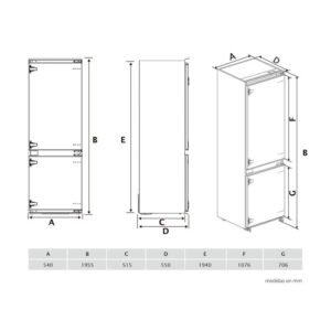 frigorifico integ artica aefc194552i/cooltechin194e 194×55