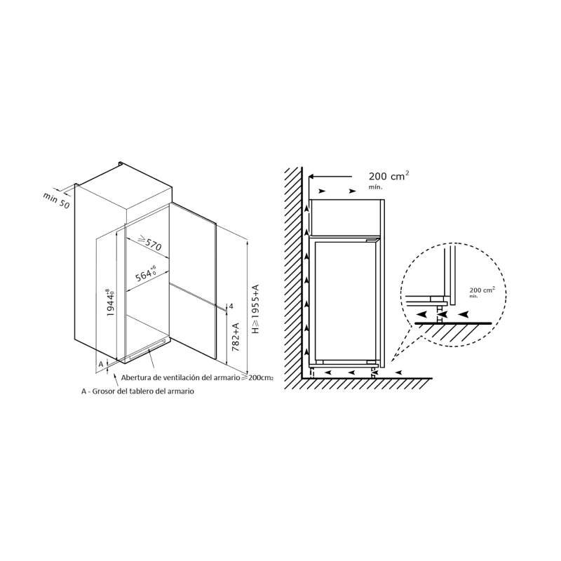 frigorifico integ artica aefc194552i/cooltechin194e 194×55 - Imagen 4