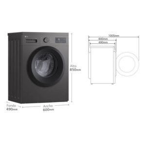 lavadora c/frontal lg f4a1009ndk 9k 1400r grafito inv tapa extra