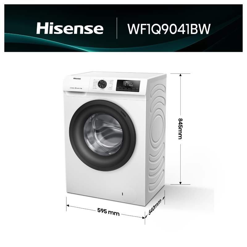 lavadora hisense wf1q9041bw 9k 1400r bca - Imagen 2