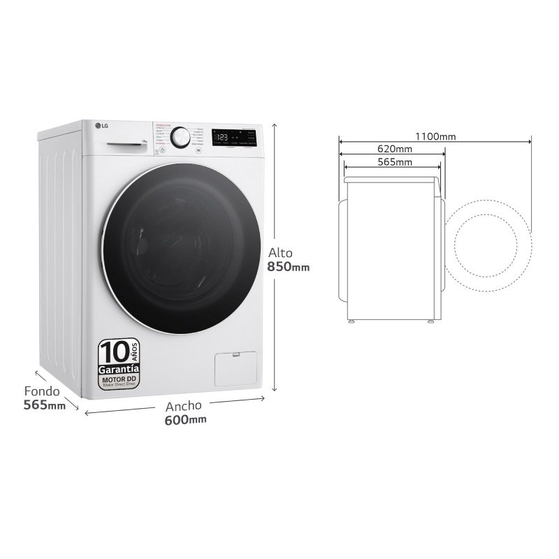lavadora lg f4wr6010a0w 10k 1400r bca steam - Imagen 3