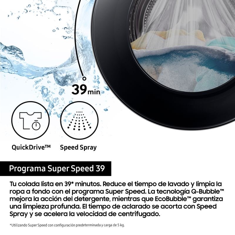 lavadora samsung wf90f09c4su3 9k 1400r atd dsp grafito - Imagen 5