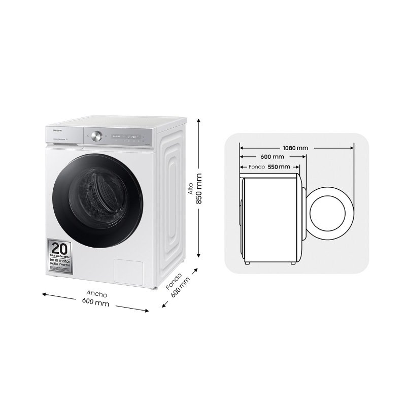 lavadora samsung ww11db8b95ghu3 11k 1400r ecb bca a - Imagen 2
