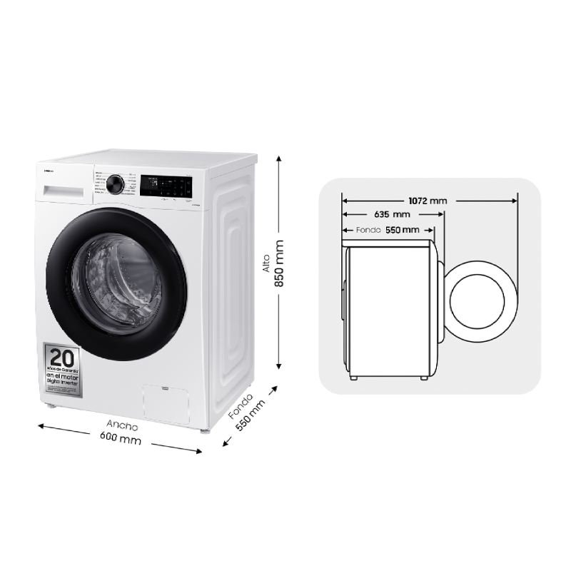lavadora samsung ww80cgc04daeec 8k 1400r smart a - Imagen 2