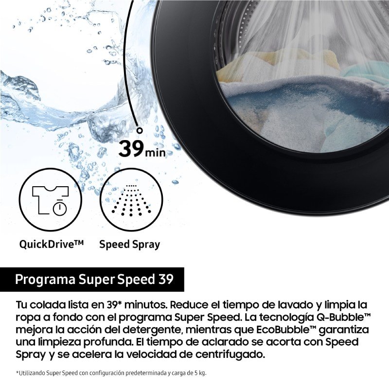 lavadora samsung ww90dg5g34aeec 9k 1400r bca dsp - Imagen 5