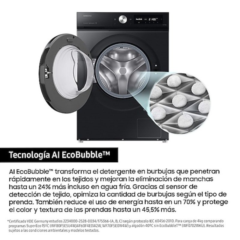lvd. samsung ww11db7b94gbu3 11kg 1400rpm negro - Imagen 3