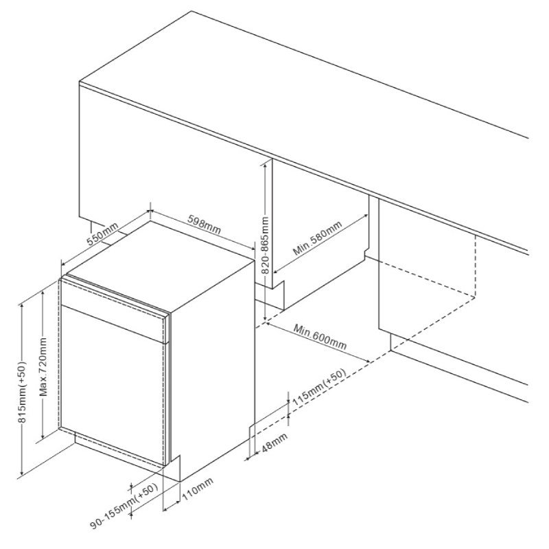 lavavajillas int 60cm artica alvi6600d 12serv int e - Imagen 4