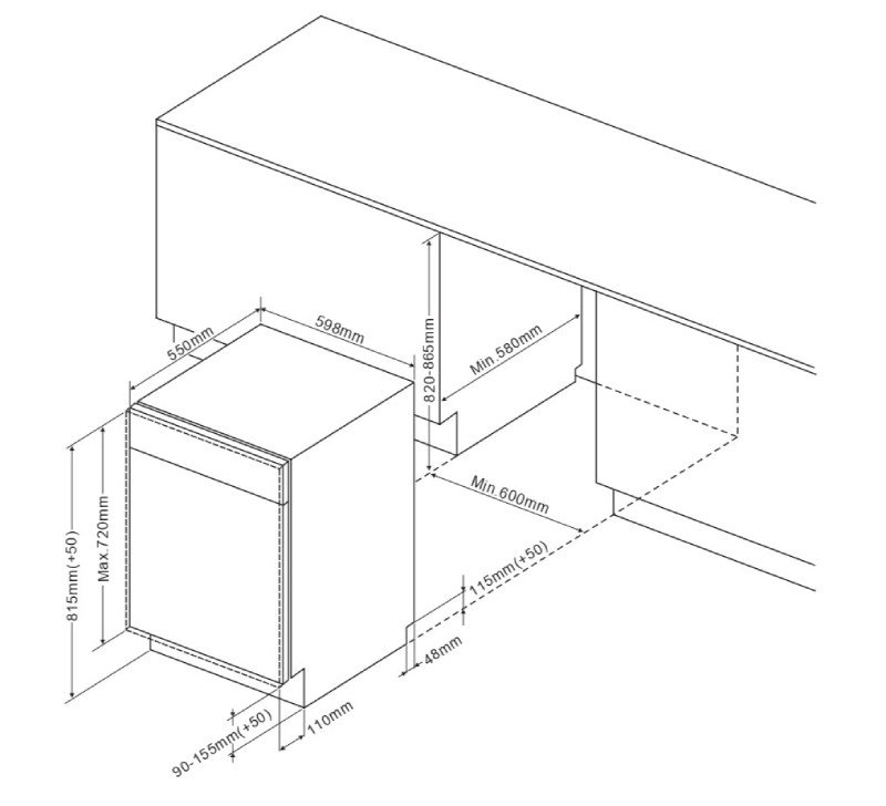 lavavajillas int 60cm artica alvi76030d 47db 14serv auto d - Imagen 4