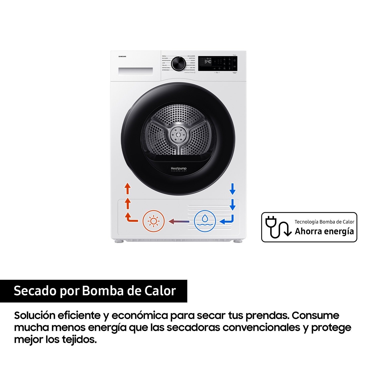secadora samsung dv90dg52a0aeec 9kg bc bca wifi - Imagen 3