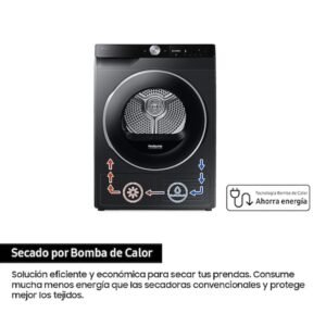 secadora samsung dv90dg6845lbu3 9k bc negra