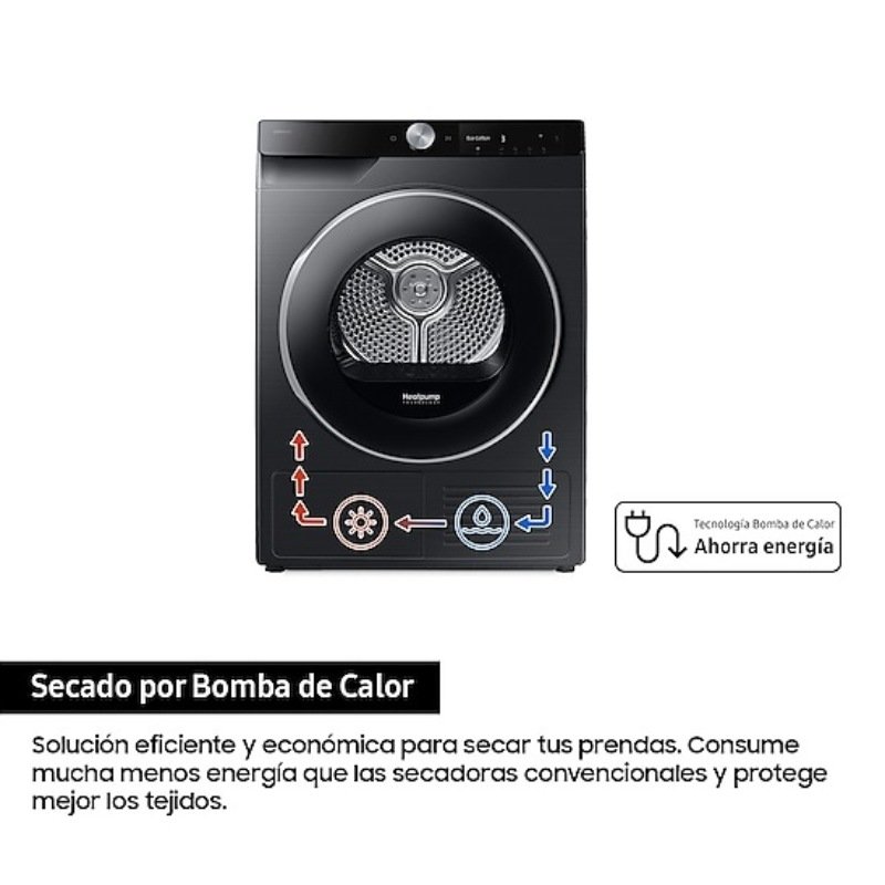 secadora samsung dv90dg6845lbu3 9k bc negra - Imagen 3