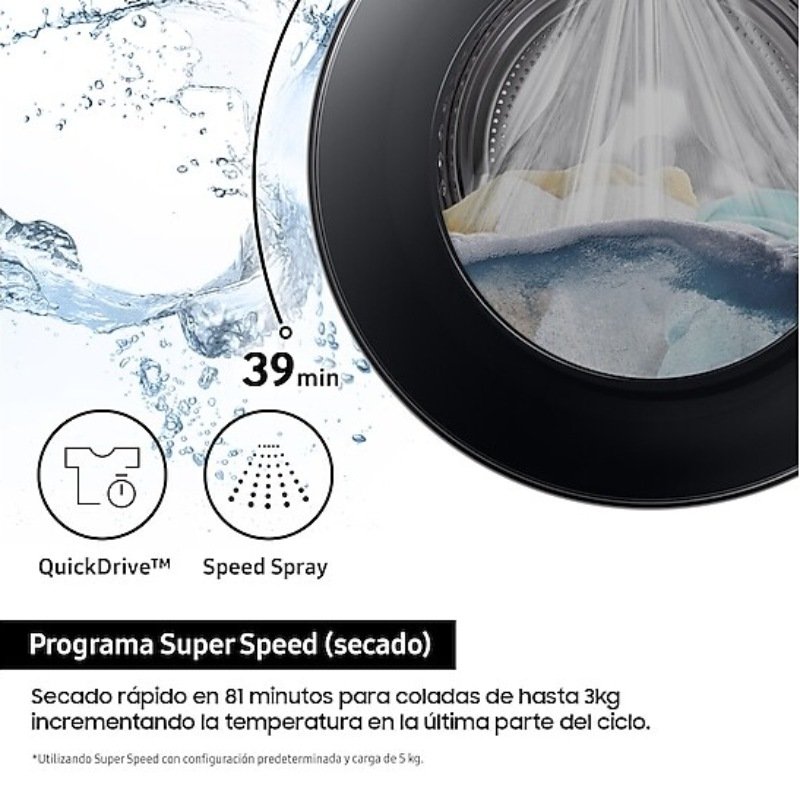 secadora samsung dv90dg6845lbu3 9k bc negra - Imagen 4