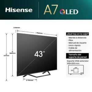 television hisense 43″ 43a7nq qled uhd smart tv hdr10+