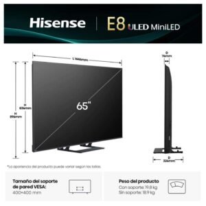 television hisense 65″ 65e8q uhd miniled smart tv 144hz