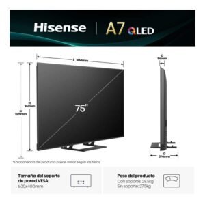television hisense 75″ 75a7q uhd qled smart tv hdr10+