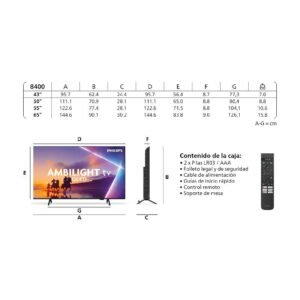 television philips 55″ 55pus8400 uhd qled smarttv ambiligh